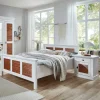 Wohnen Betten<Modern Country Bett in Weiß mit Bernstein - Chako