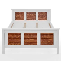 Wohnen Betten<Modern Country Bett in Weiß mit Bernstein - Chako