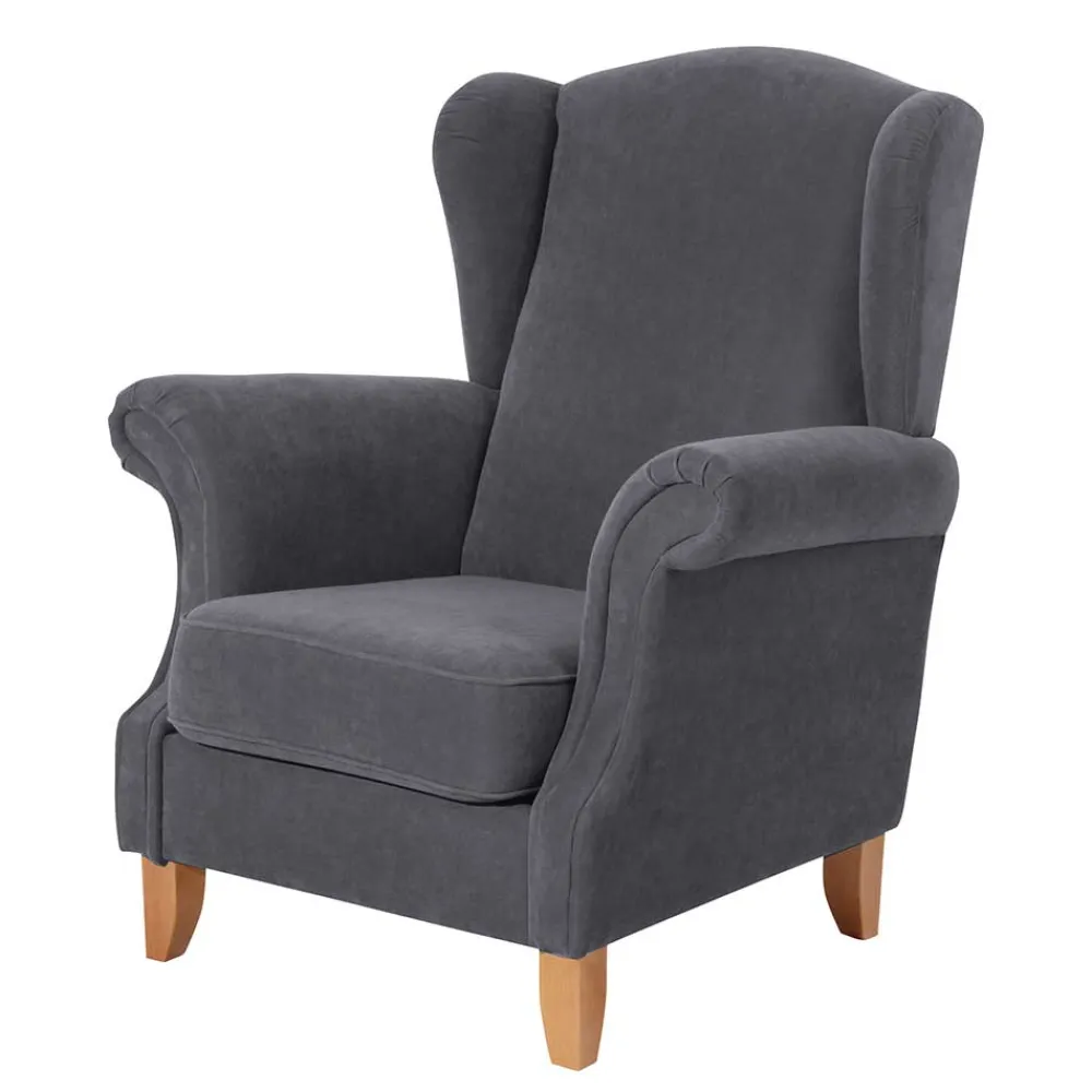 Wohnen Sessel<Modern Country Ohrensessel in Anthrazit - Anram