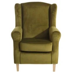 Wohnen Sessel<Modern Country Sessel in Oliv Grün Samtvelours - Davork