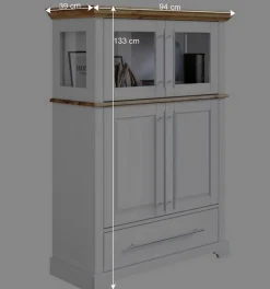 Wohnen Highboards<Modern Country Wohnzimmerschrank zweifarbig - Eyzaco