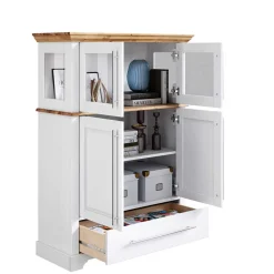 Wohnen Highboards<Modern Country Wohnzimmerschrank zweifarbig - Eyzaco