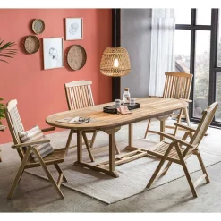 Wohnen Sitzgruppe<Moderne Gartensitzgruppe aus Teak Massivholz - Klahuma (fünfteilig)