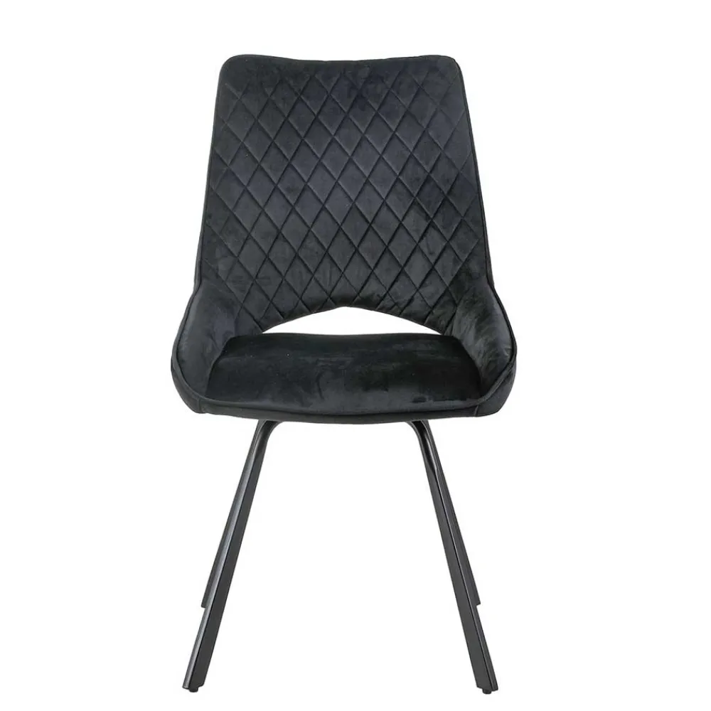 Wohnen Stühle<Moderne Samtstühle in Schwarz - Celloma (2er Set)