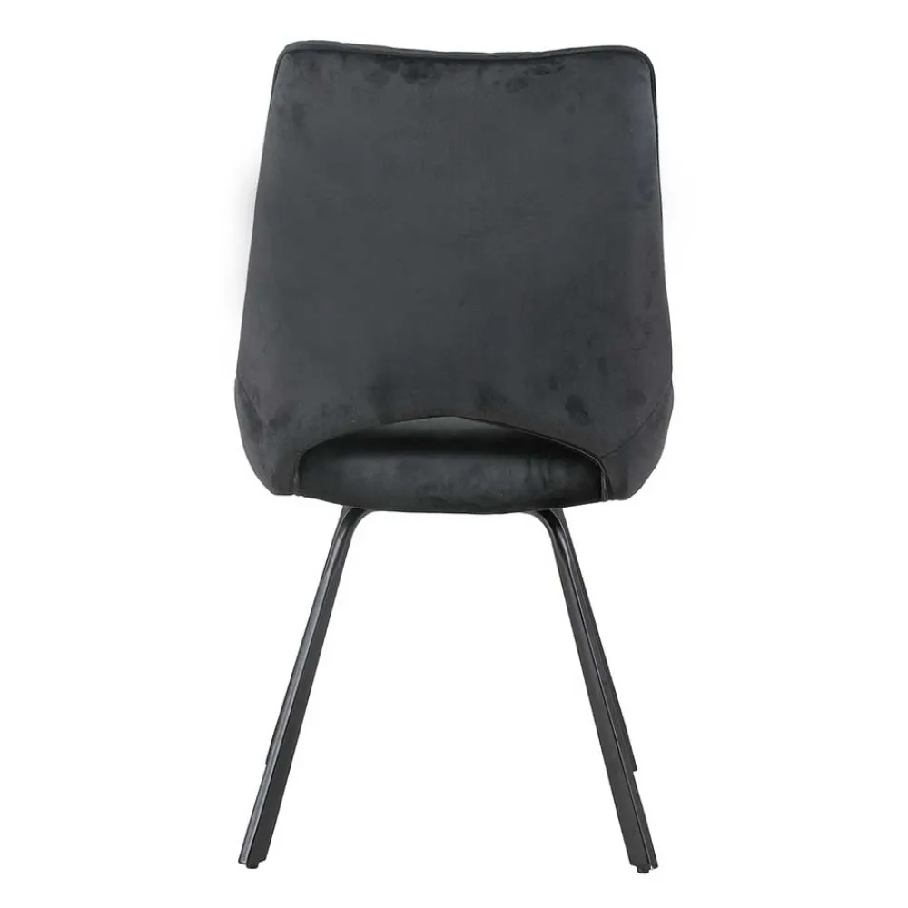 Wohnen Stühle<Moderne Samtstühle in Schwarz - Celloma (2er Set)