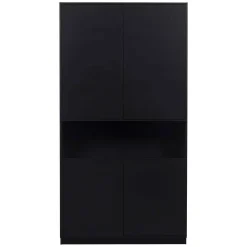 Wohnen Wohnwände<Moderne Schrankwand in Schwarz - Niwidus (fünfteilig)