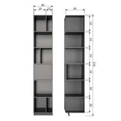 Wohnen Wohnwände<Moderne Schrankwand in Schwarz - Niwidus (fünfteilig)