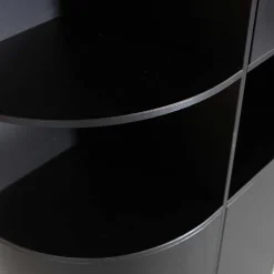 Wohnen Wohnwände<Moderne Schrankwand in Schwarz - Niwidus (fünfteilig)
