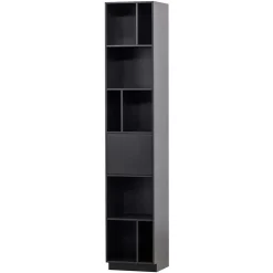 Wohnen Wohnwände<Moderne Schrankwand in Schwarz - Niwidus (fünfteilig)