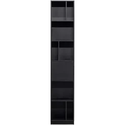 Wohnen Wohnwände<Moderne Schrankwand in Schwarz - Niwidus (fünfteilig)