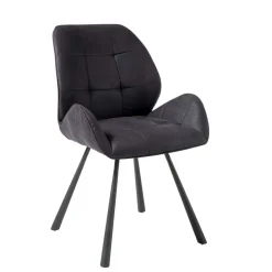 Wohnen Stühle<Moderne Stühle in Grau Schwarz - Plovema (2er Set)