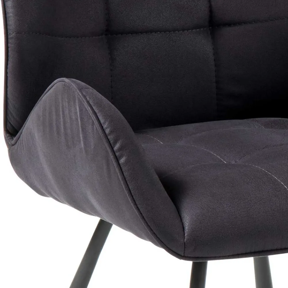 Wohnen Stühle<Moderne Stühle in Grau Schwarz - Plovema (2er Set)
