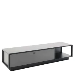 Wohnen Wohnwände<Moderne TV Anbauwand in Grau - Ridona (zweiteilig)
