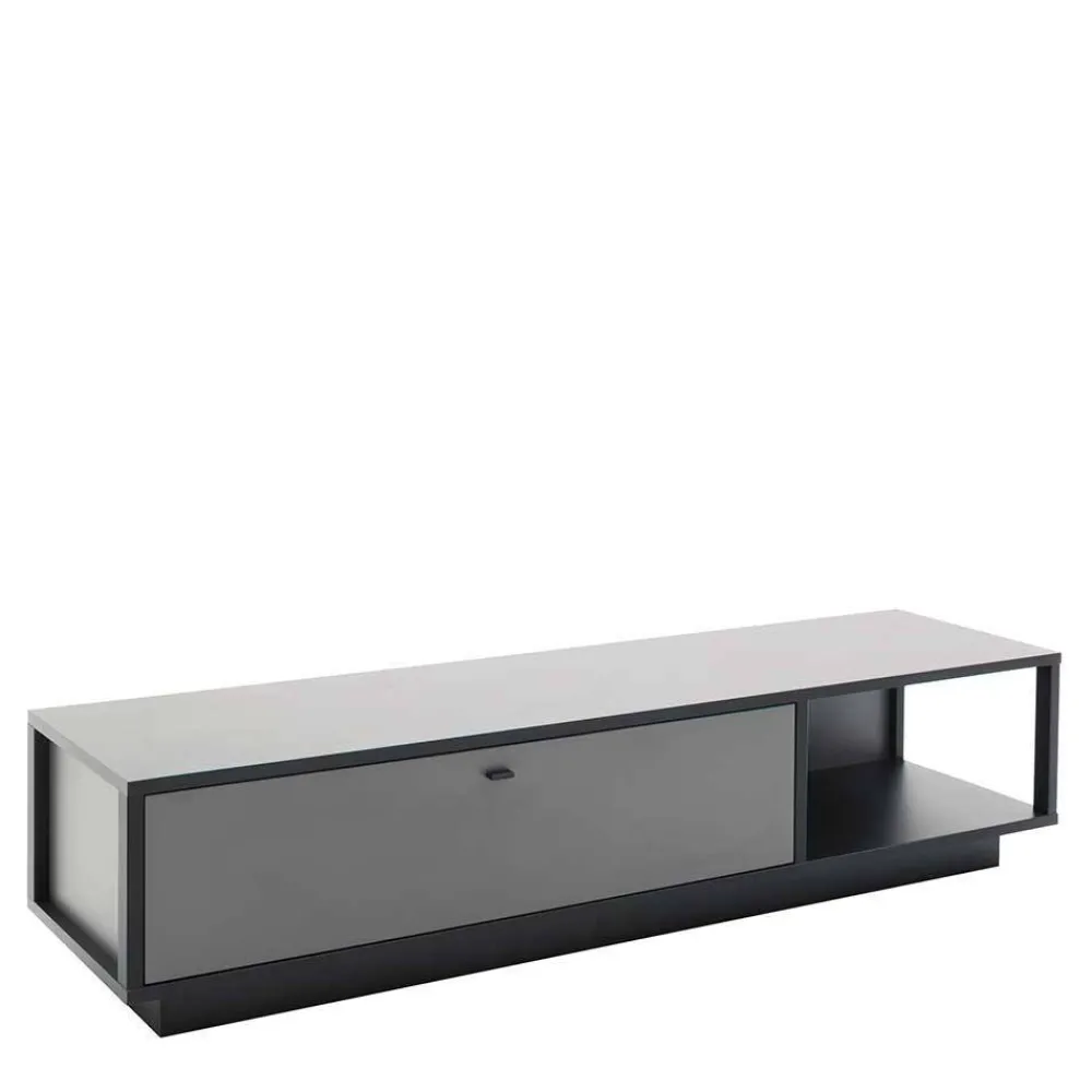 Wohnen Wohnwände<Moderne TV Anbauwand in Grau - Ridona (zweiteilig)