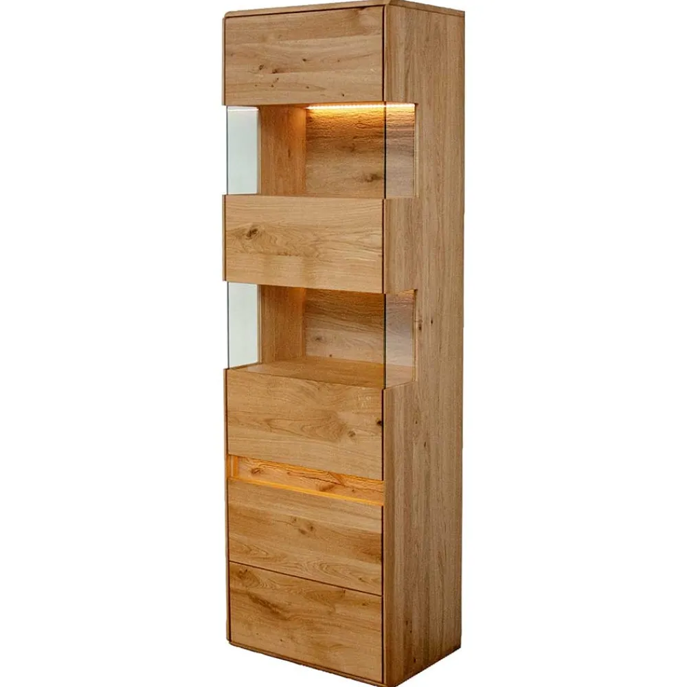 Wohnen Vitrinen|Schränke<Moderne Wildeiche Vitrine 63x207x43 cm - Acmida