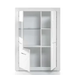 Wohnen Wohnwände<Moderne Wohnkombination in Hochglanz Weiß Yulis 315cm breit (vierteilig)
