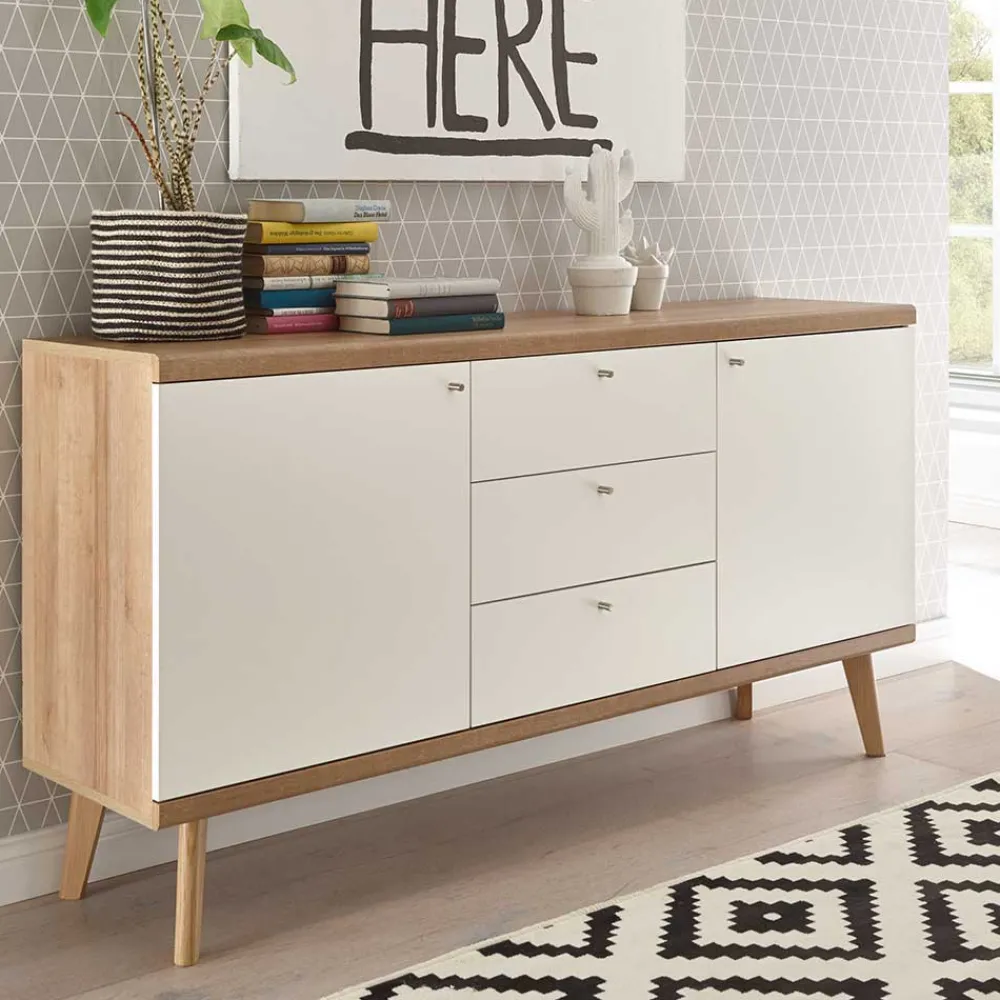 Wohnen Wohnwände<Moderne Wohnmöbel Kombi in Weiß - Cablos (fünfteilig)