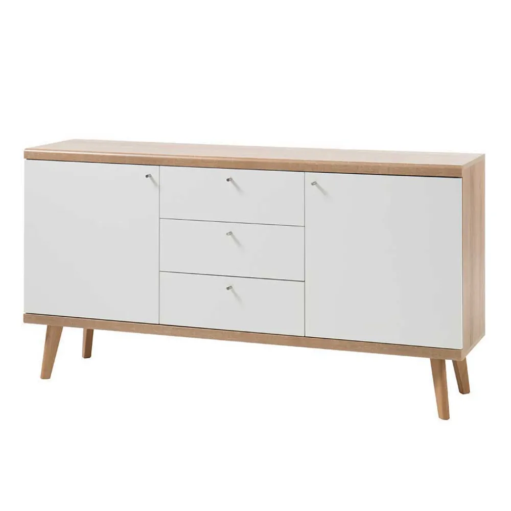Wohnen Wohnwände<Moderne Wohnmöbel Kombi in Weiß - Cablos (fünfteilig)