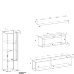 Wohnen Wohnwände<Moderne Wohnzimmermöbel Set - Ahilav (fünfteilig)