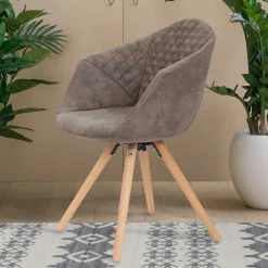 Wohnen Stühle<Moderner Esstisch Sessel in Taupe - Gozos (2er Set)
