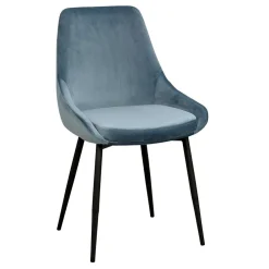 Wohnen Stühle<Moderner Esstischstuhl in Blau Samt - Elisa (2er Set)