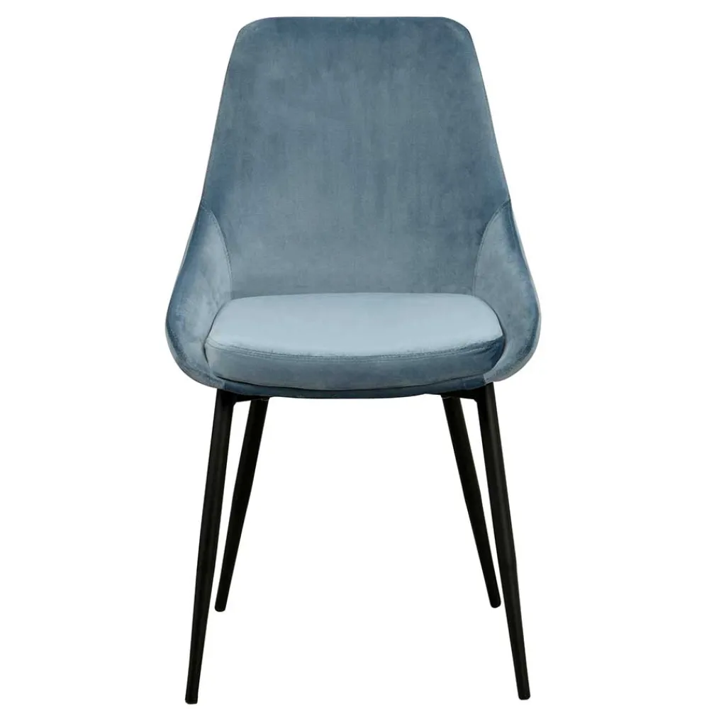 Wohnen Stühle<Moderner Esstischstuhl in Blau Samt - Elisa (2er Set)