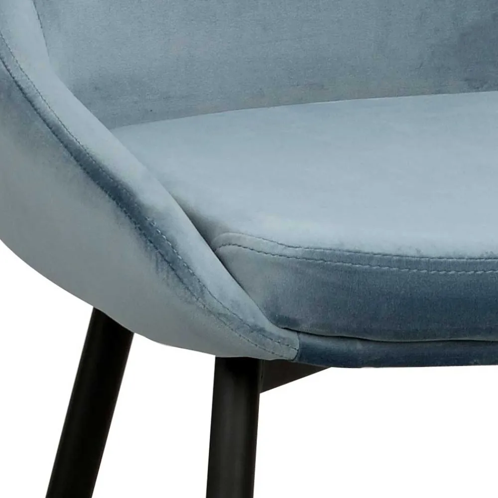 Wohnen Stühle<Moderner Esstischstuhl in Blau Samt - Elisa (2er Set)