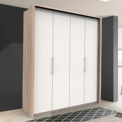 Wohnen Kleiderschränke<Moderner Falttürenschrank mit Metallgriffen - Vaclyn