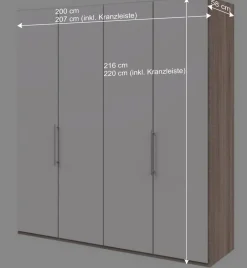 Wohnen Kleiderschränke<Moderner Falttürenschrank mit Metallgriffen - Vaclyn