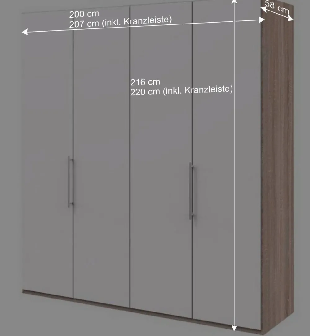 Wohnen Kleiderschränke<Moderner Falttürenschrank mit Metallgriffen - Vaclyn