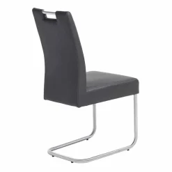 Wohnen Stühle<Moderner Freischwinger Rumona in Kunstleder und Edelstahl (2er Set)