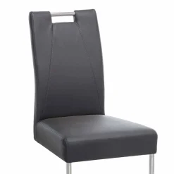 Wohnen Stühle<Moderner Freischwinger Rumona in Kunstleder und Edelstahl (2er Set)