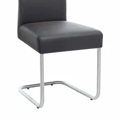 Wohnen Stühle<Moderner Freischwinger Rumona in Kunstleder und Edelstahl (2er Set)