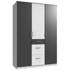 Wohnen Kleiderschränke<Moderner Kleiderschrank in Weiß mit Dunkelgrau - Vanila