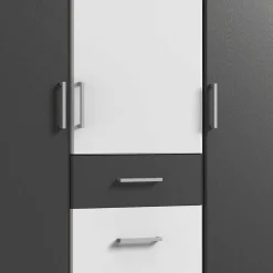 Wohnen Kleiderschränke<Moderner Kleiderschrank in Weiß mit Dunkelgrau - Vanila