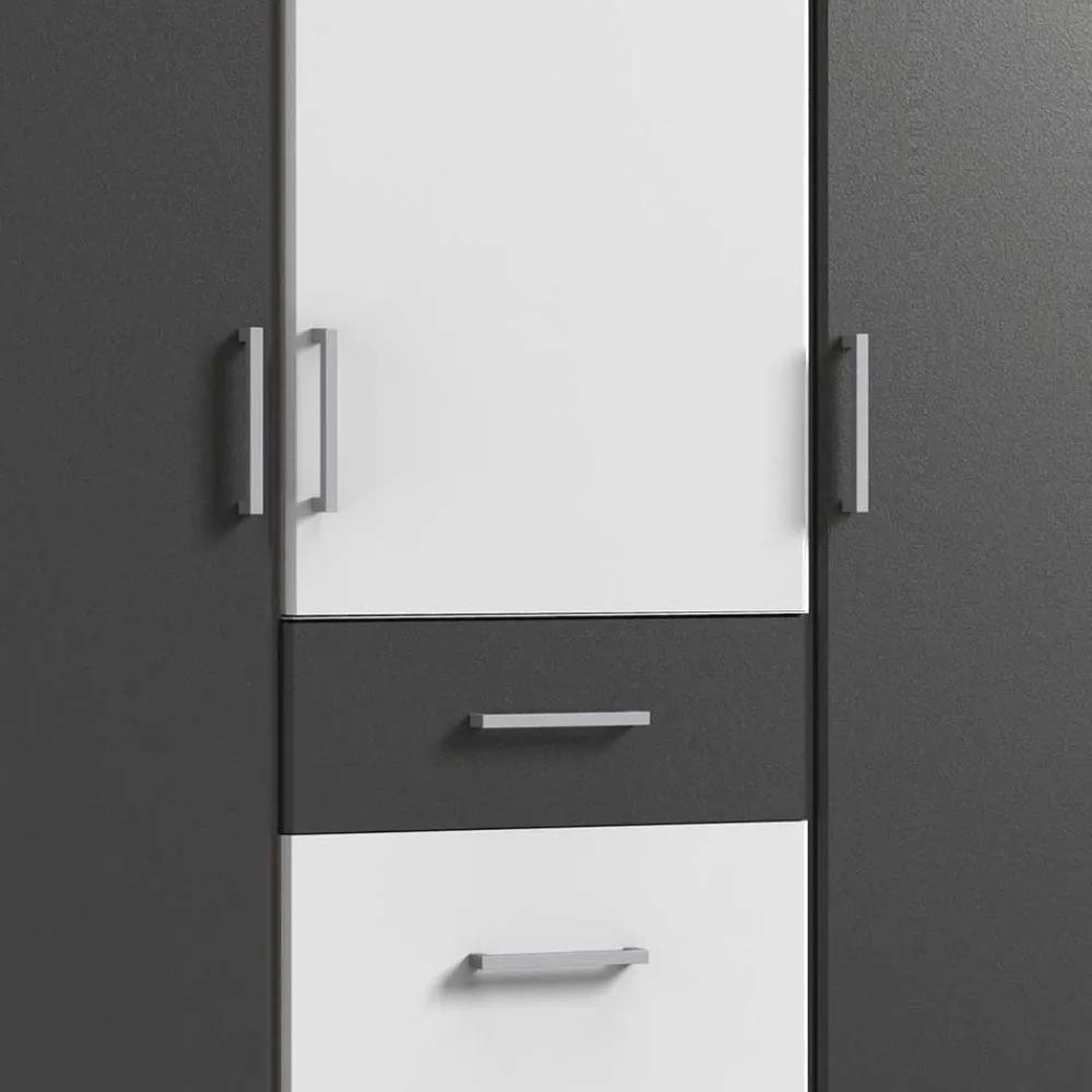 Wohnen Kleiderschränke<Moderner Kleiderschrank in Weiß mit Dunkelgrau - Vanila