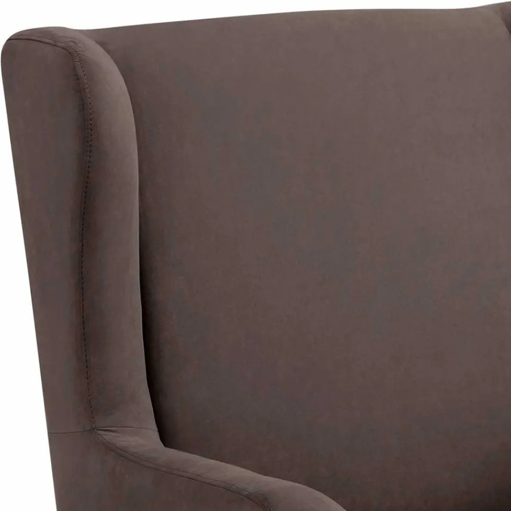 Wohnen Sessel<Moderner Ohrensessel mit Hocker in Braun - Stara (zweiteilig)