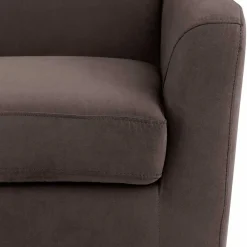 Wohnen Sessel<Moderner Ohrensessel mit Hocker in Braun - Stara (zweiteilig)
