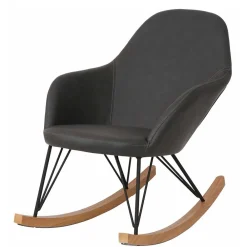 Wohnen Sessel<Moderner Schaukelsessel in Grau & Eiche - Amphiono