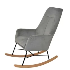 Wohnen Sessel|Stühle<Moderner Schaukelstuhl aus Samt in Grau - Cenka