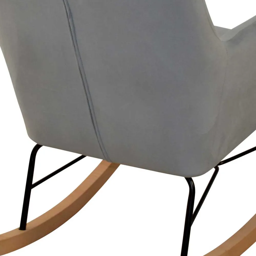 Wohnen Sessel|Stühle<Moderner Schaukelstuhl aus Samt in Grau - Cenka