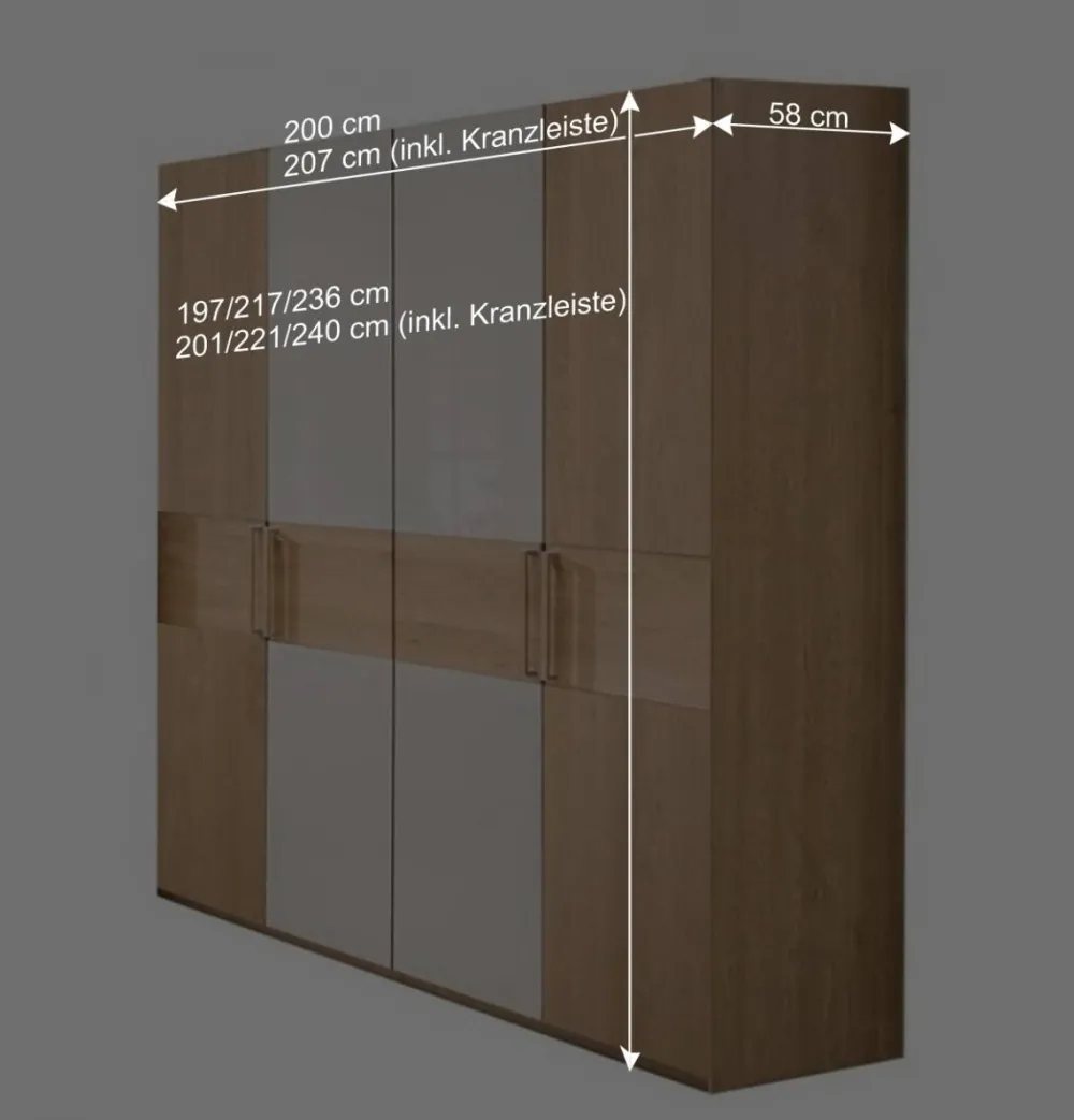 Wohnen Kleiderschränke<Moderner Schlafzimmer Kleiderschrank 200 cm - Emdsiva I