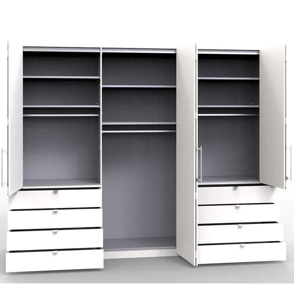 Wohnen Schränke<Moderner Schlafzimmerschrank in Weiß & Eiche sägerau - Vaclyn