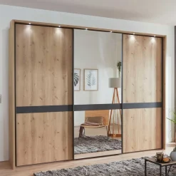 Wohnen Kleiderschränke<Moderner Schwebetürenschrank mit Spiegel - Ulapos