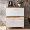 Wohnen Highboards<Moderner Sekretär in Weiß & Eiche Optik - Bistrita
