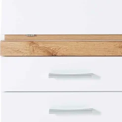 Wohnen Highboards<Moderner Sekretär in Weiß & Eiche Optik - Bistrita