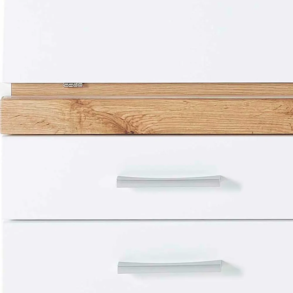 Wohnen Highboards<Moderner Sekretär in Weiß & Eiche Optik - Bistrita