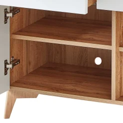 Wohnen Highboards<Moderner Sekretär in Weiß & Eiche Optik - Bistrita