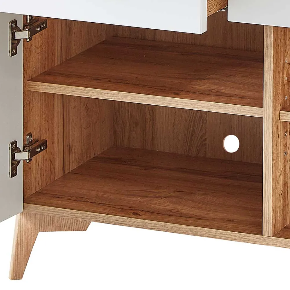 Wohnen Highboards<Moderner Sekretär in Weiß & Eiche Optik - Bistrita