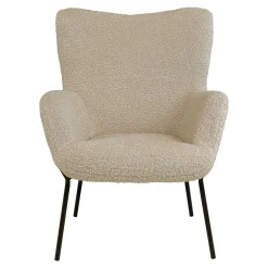 Wohnen Sessel<Moderner Sessel aus Webplüsch in Beige - Tessera